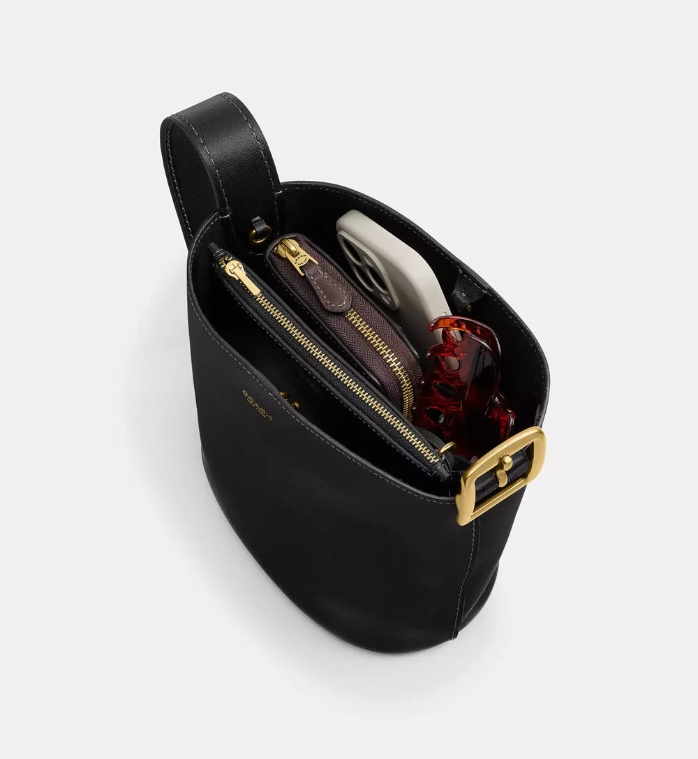 Coach Bleecker Bucket Bag 21 'Smooth Leather Brass Black'