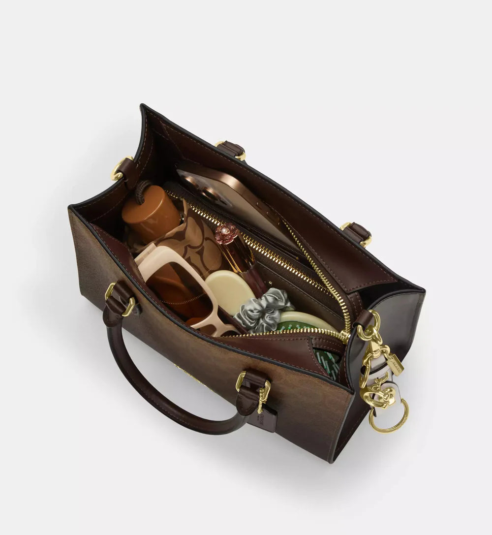 Coach Maggie Small Tote Bag In Ombre Signature Canvas 'Signature Canvas Gold Brown'