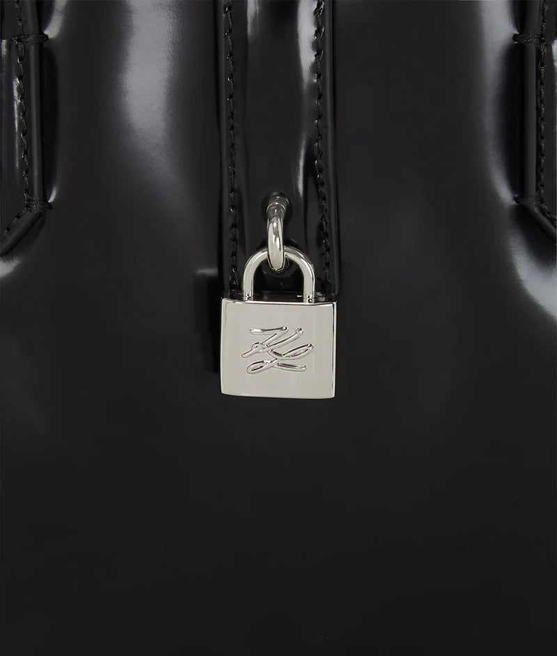 KarlLagerfeld Kautograph Padlock Mini Tote Bag Black