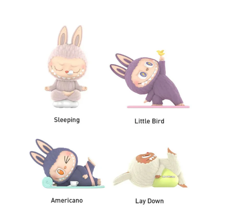 Pop Mart Labubu The Monsters Lazy Yoga Series Figures Sealed Case