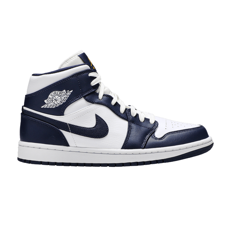 Air Jordan 1 Mid 'White Metallic Gold Obsidian'