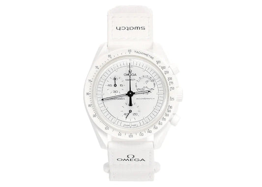 Swatch X Omega Bioceramic Moonswatch Mission To The Moonphase 'White Snoopy'