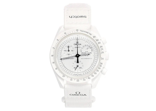 Swatch X Omega Bioceramic Moonswatch Mission To The Moonphase 'White Snoopy'