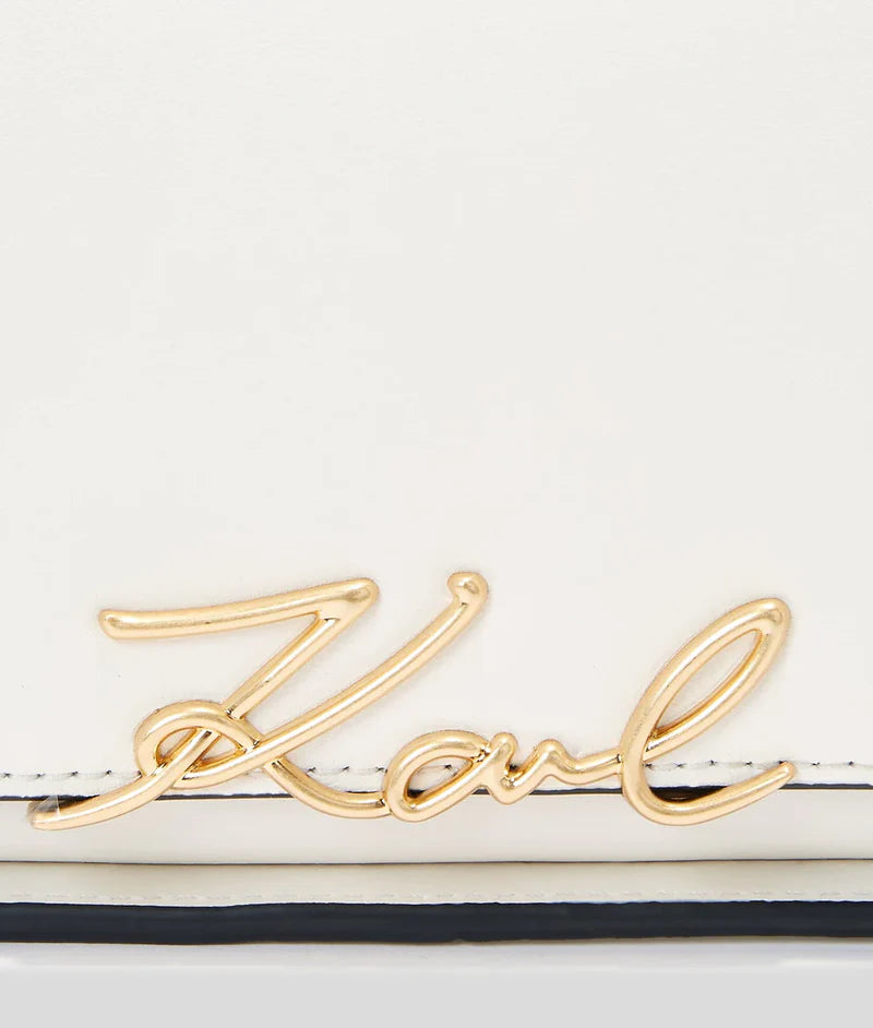 KarlLagerfeld Ksignature Two-Way Crossbody Bag Off White
