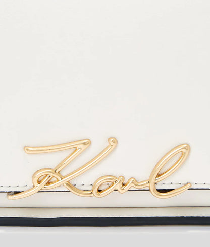 KarlLagerfeld Ksignature Two-Way Crossbody Bag Off White