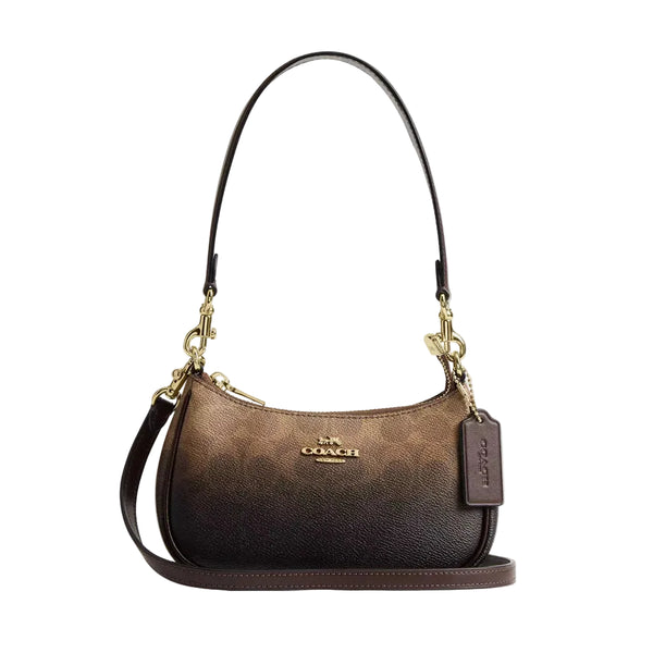 Coach Teri Mini Crossbody Bag In Ombre Signature Canvas 'Signature Canvas Gold Brown'