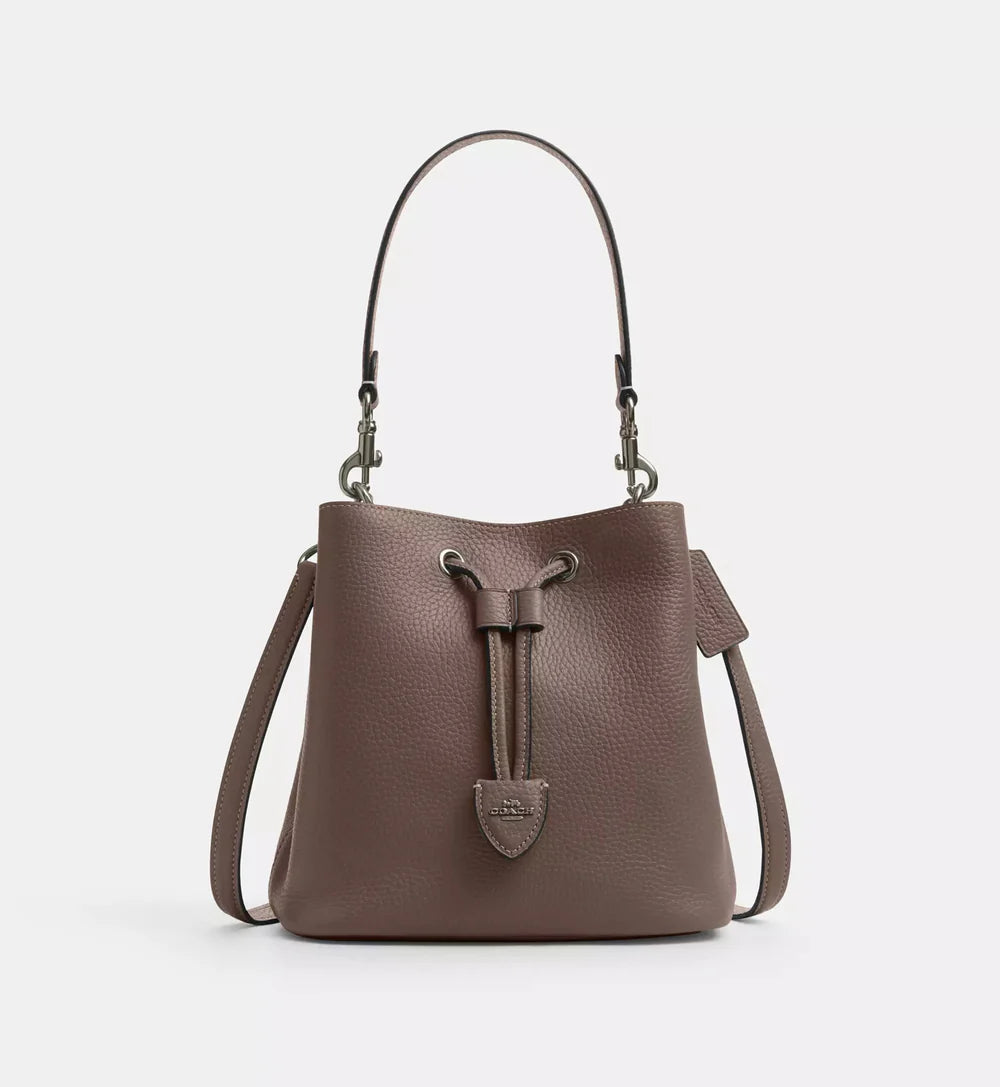Coach Rowan Bucket Bag 'Pebbled Leather Gunmetal Dark Stone'