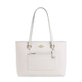 Coach Station Tote Bag 'Crossgrain Leather Gold Chalk'