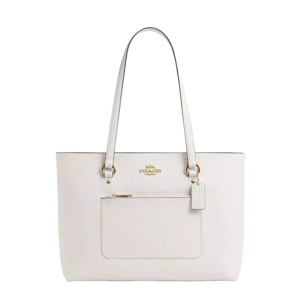Coach Station Tote Bag 'Crossgrain Leather Gold Chalk'