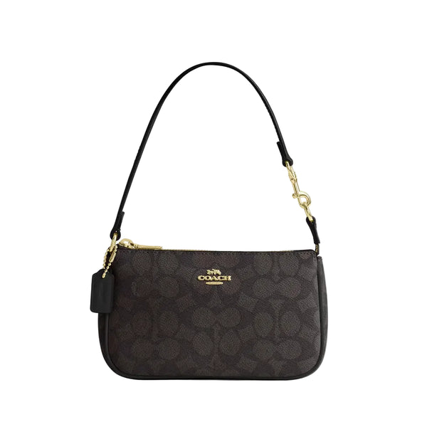 Coach Nolita 19 In Signature Canvas 'Signature Canvas Gold Walnut Black'