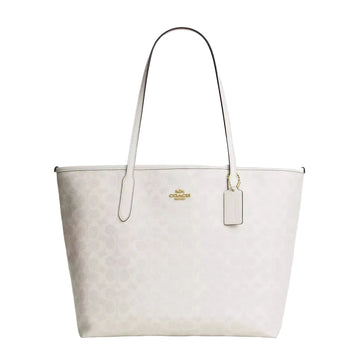 Coach City Tote Bag In Signature Canvas 'Signature Canvas Gold White Chalk'