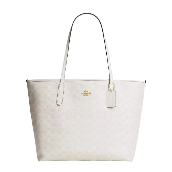 Coach City Tote Bag In Signature Canvas 'Signature Canvas Gold White Chalk'