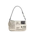 Coach Nolita 19 With Newspaper Print 'Pebbled leather Silver Chalk Multi'