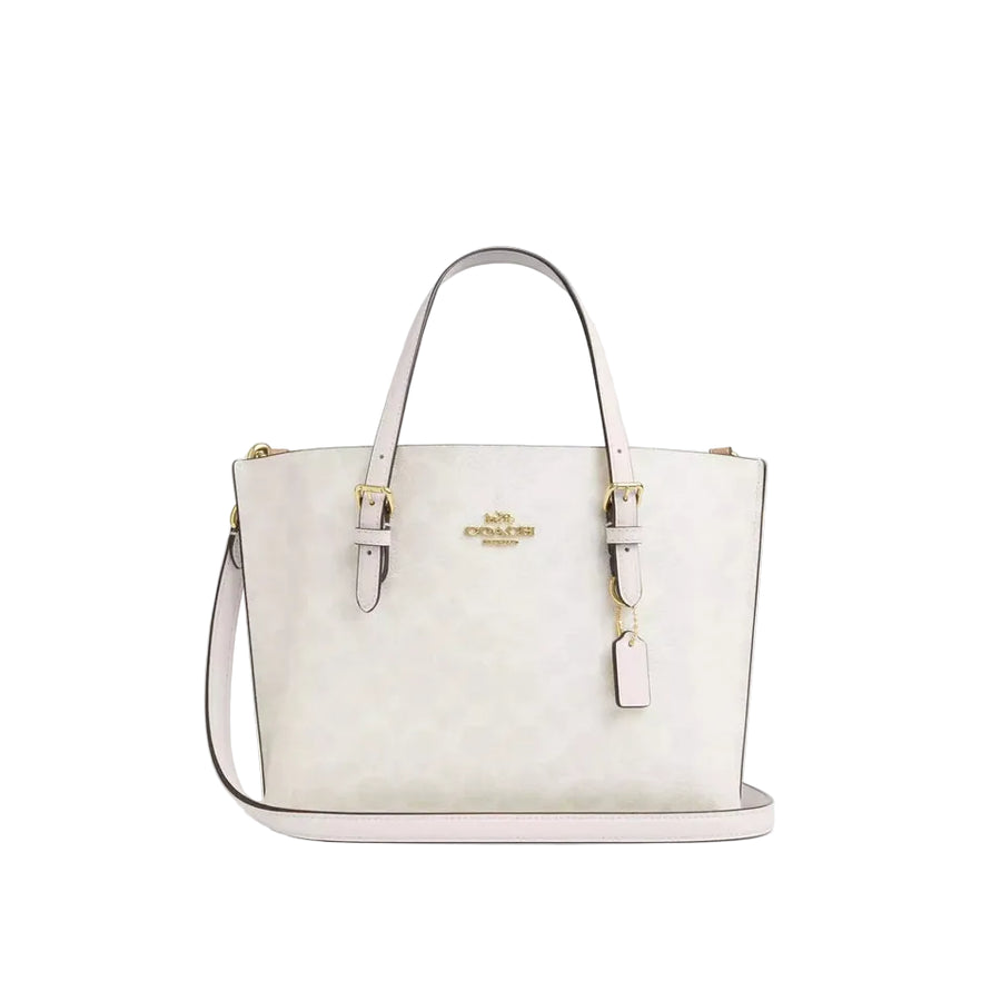 Coach Mollie Tote Bag 25 In Signature Canvas 'Signature Canvas Gold White Chalk'