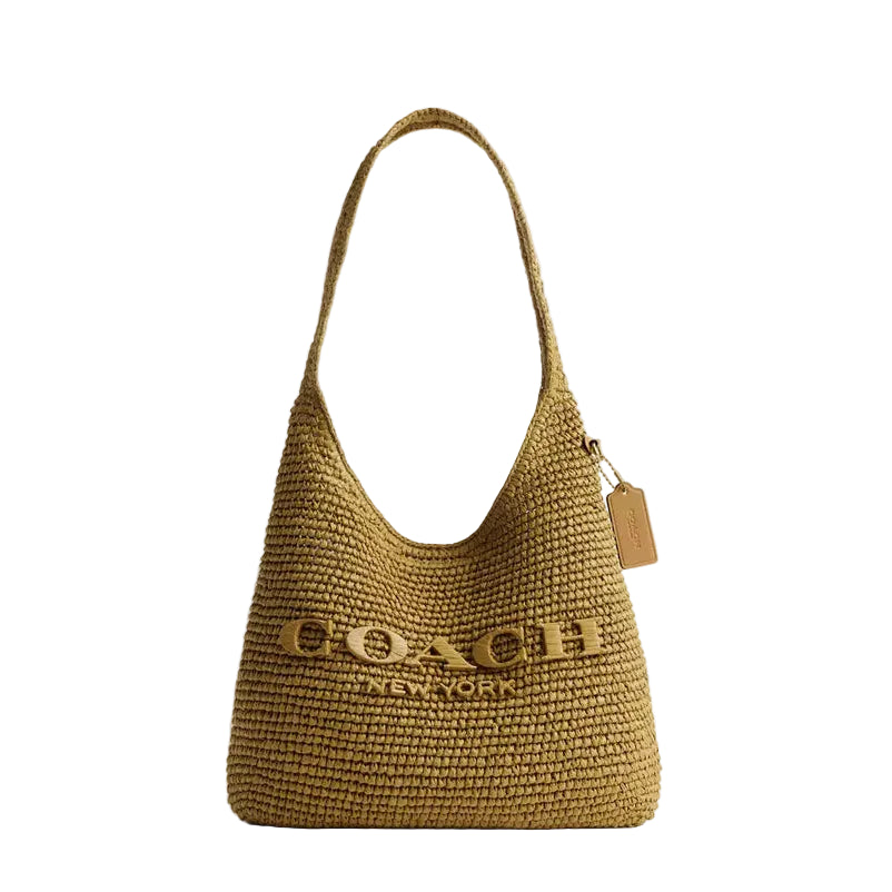 Coach Brooklyn Shoulder Bag 28 'Straw Brass Muted Olive'