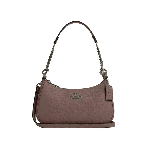 Coach Teri Shoulder Bag 'Pebbled Leather Gunmetal Dark Stone'