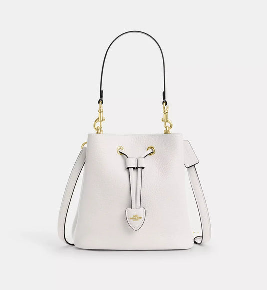 Coach Rowan Bucket Bag 'Pebbled Leather Gold Chalk'