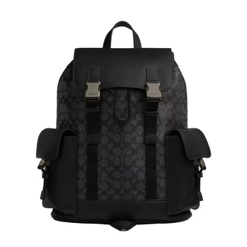 Coach Clark Backpack In Signature Canvas 'Signature Canvas Gunmetal Charcoal Black'