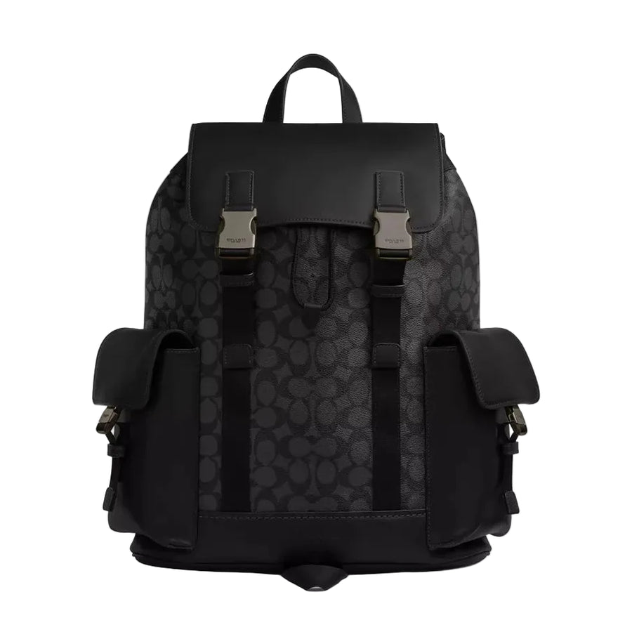 Coach Clark Backpack In Signature Canvas 'Signature Canvas Gunmetal Charcoal Black'