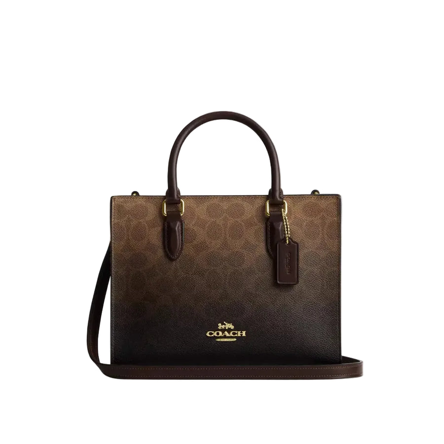 Coach Maggie Small Tote Bag In Ombre Signature Canvas 'Signature Canvas Gold Brown'
