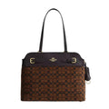 Coach Easton Tote Bag In Signature Chenille 'Smooth Leather Gold Truffle'