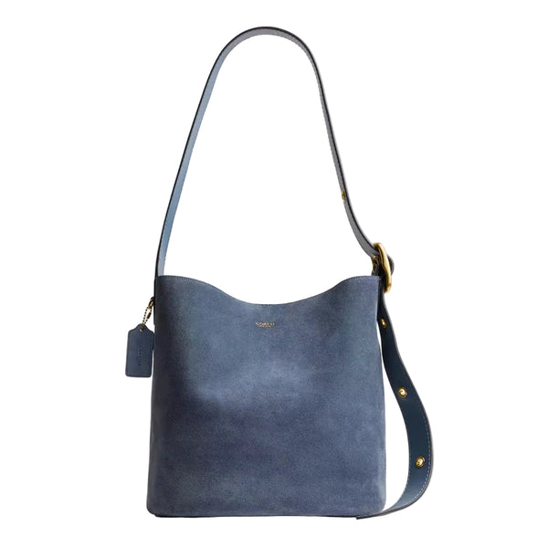 Coach Bleecker Bucket Bag 'Suede Brass Light Denim'