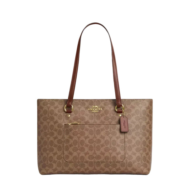 Coach Station Tote Bag In Signature Canvas 'Signature Canvas Gold Tan Brown'