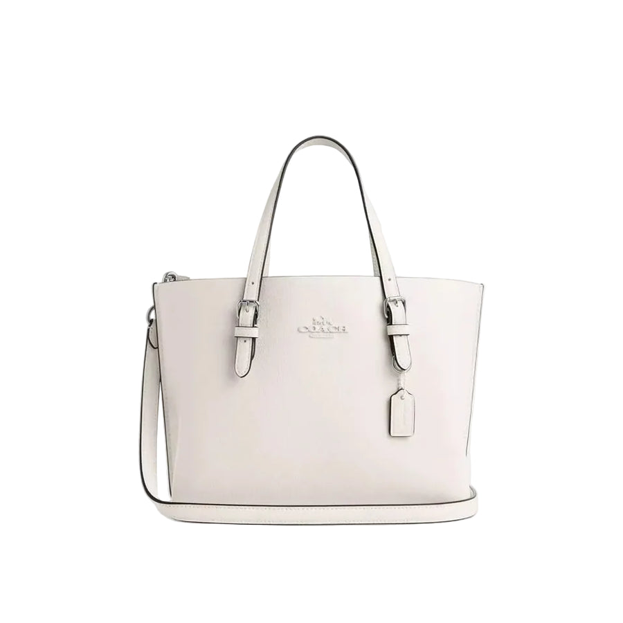 Coach Mollie Tote Bag 25 'Leather Silver Chalk'