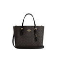 Coach Mollie Tote Bag 25 In Signature Canvas 'Signature Canvas Gold Walnut Black'