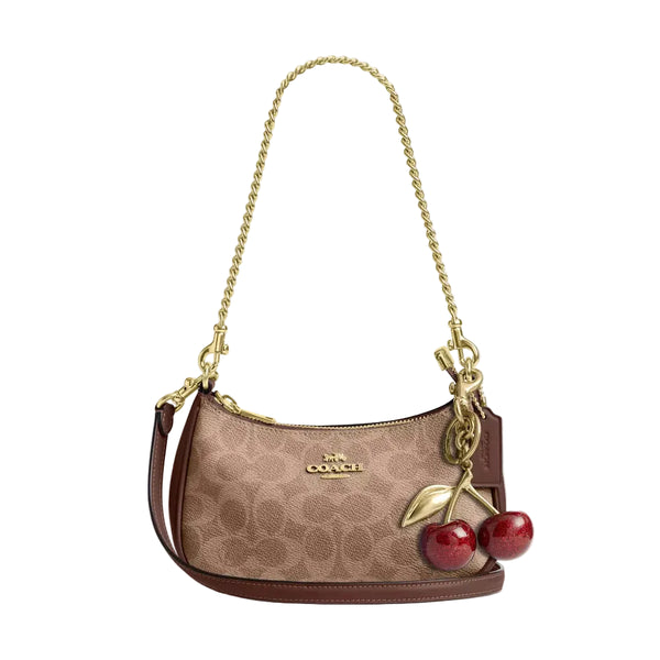Coach Teri Mini Crossbody Bag In Signature Canvas 'Signature Canvas Gold Tan Brown'