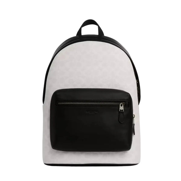 Coach West Backpack In Signature Canvas 'Signature Canvas Gunmetal Chalk Black'