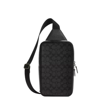 Coach Sullivan Pack In Signature Canvas 'Signature Canvas Gunmetal Charcoal Black'