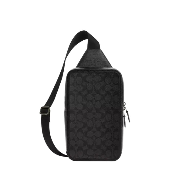 Coach Sullivan Pack In Signature Canvas 'Signature Canvas Gunmetal Charcoal Black'