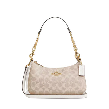 Coach Teri Shoulder Bag In Signature Canvas 'Signature Canvas Gold Sand Chalk'