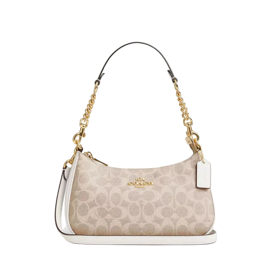 Coach Teri Shoulder Bag In Signature Canvas 'Signature Canvas Gold Sand Chalk'