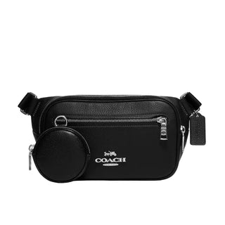 Coach Elias Belt Bag 'Pebbled Leather Silver Black'