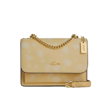 Coach Mini Klare Crossbody Bag With Floral Print 'Pebbled Leather Gold Washed Yellow'