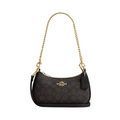 Coach Teri Mini Crossbody Bag In Signature Canvas 'Signature Canvas Gold Walnut Black'