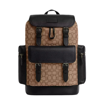 Coach Sprint Backpack In Signature Jacquard 'Signature Jacquard Gunmetal Tan Black'