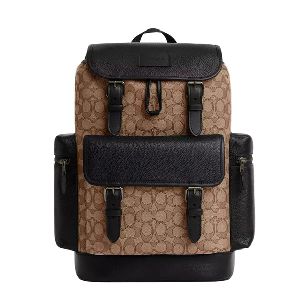 Coach Sprint Backpack In Signature Jacquard 'Signature Jacquard Gunmetal Tan Black'