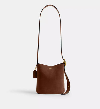 Coach Bleecker Bucket Bag 21 'Suede Brass Warm Brown'