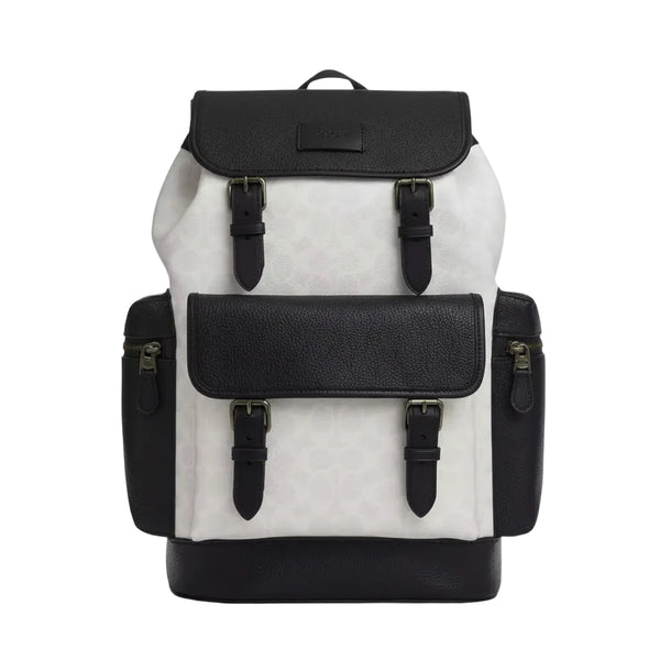 Coach Sprint Backpack In Colorblock Signature Canvas 'Signature Canvas Gunmetal Chalk Black'
