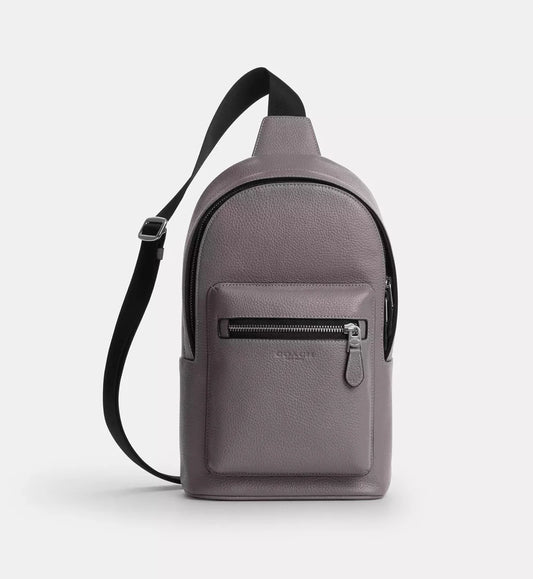 Coach West Pack 'Pebbled Leather Silver Graphite'
