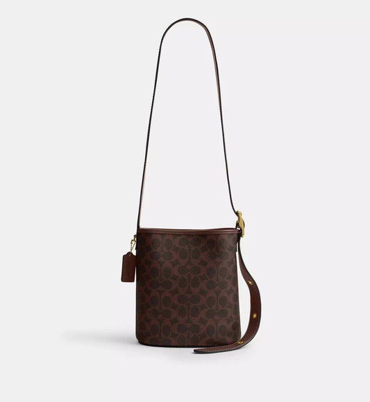 Coach Bleecker Bucket Bag 21 In Signature Canvas 'Signature Canvas Brass Maple'
