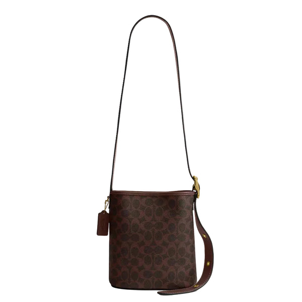 Coach Bleecker Bucket Bag 21 In Signature Canvas 'Signature Canvas Brass Maple'