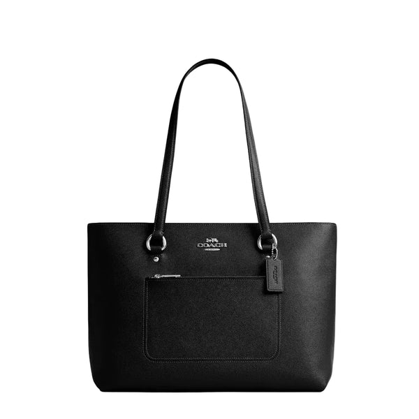 Coach Station Tote Bag 'Crossgrain Leather Silver Black'