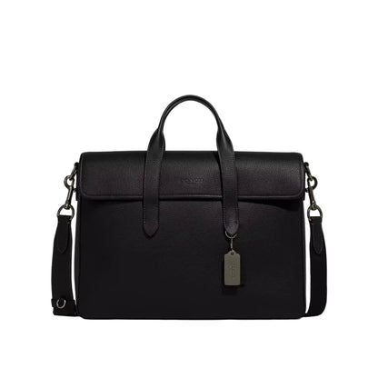 Coach Sullivan Portfolio Brief 'Pebbled Leather Gunmetal Black'