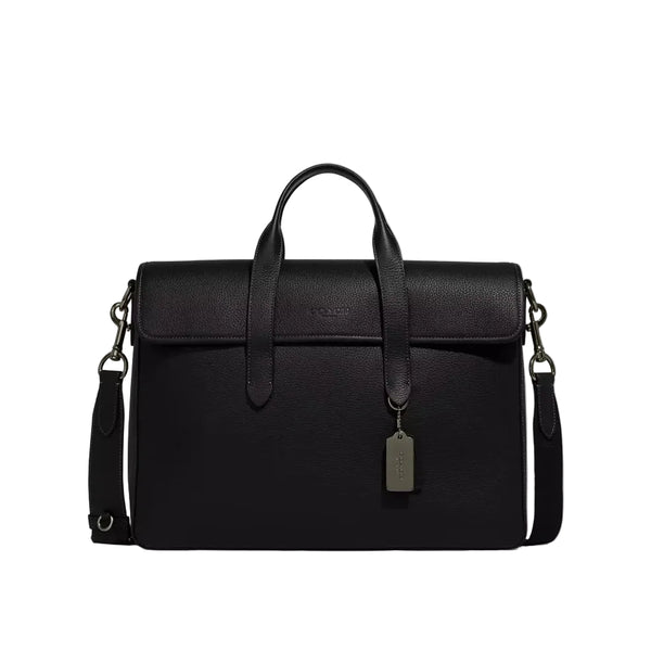 Coach Sullivan Portfolio Brief 'Pebbled Leather Gunmetal Black'