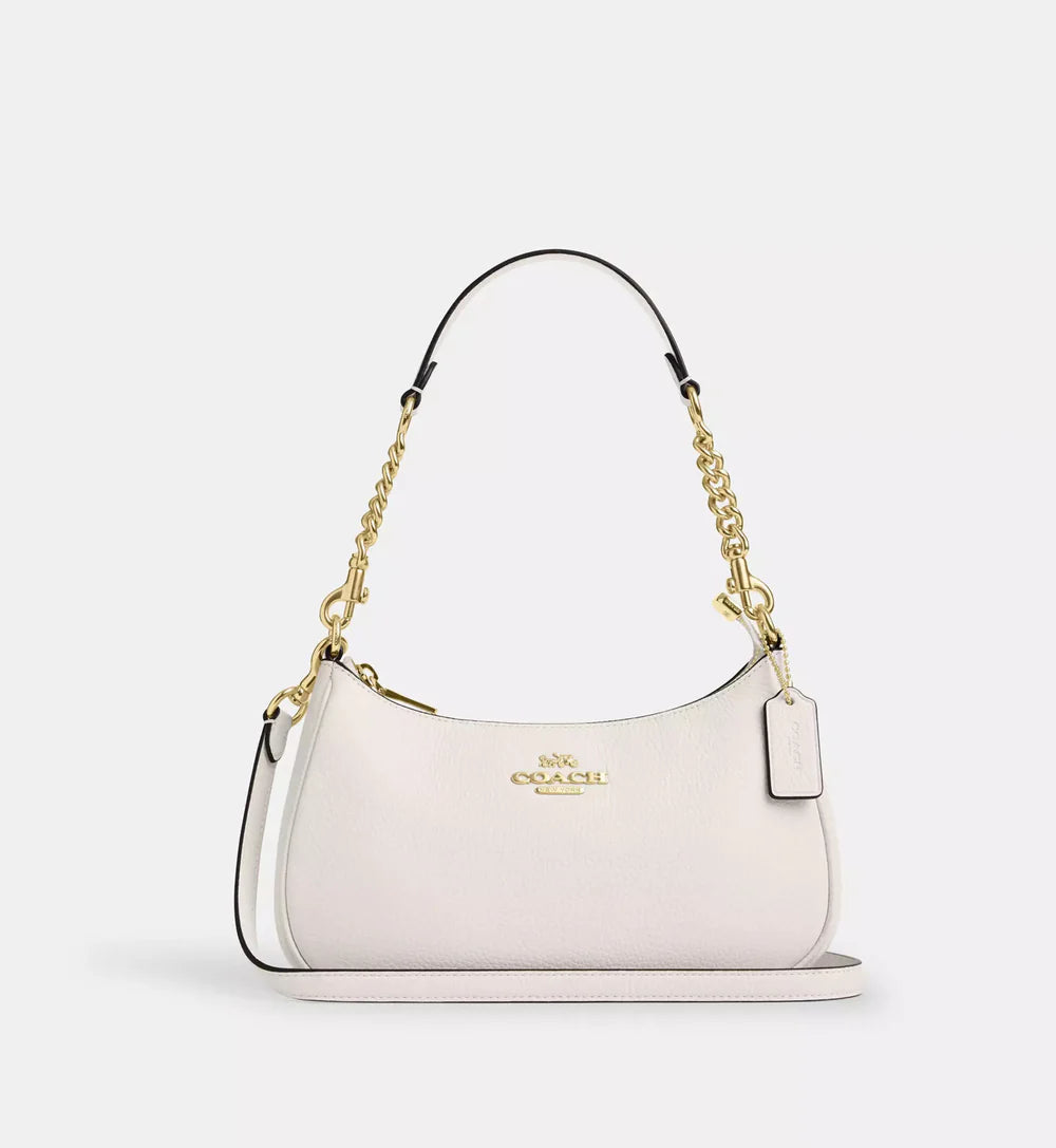 Coach Teri Shoulder Bag 'Pebbled Leather Gold Chalk'
