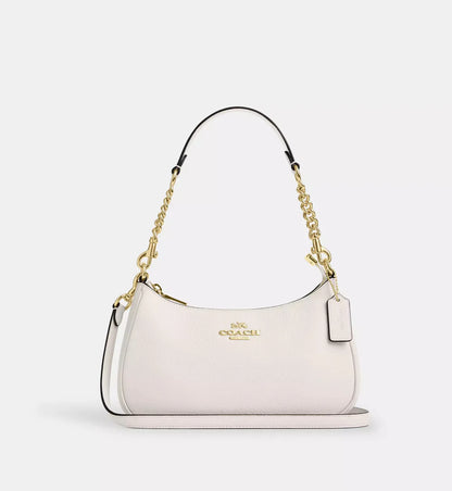 Coach Teri Shoulder Bag 'Pebbled Leather Gold Chalk'